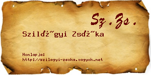 Szilágyi Zsóka névjegykártya